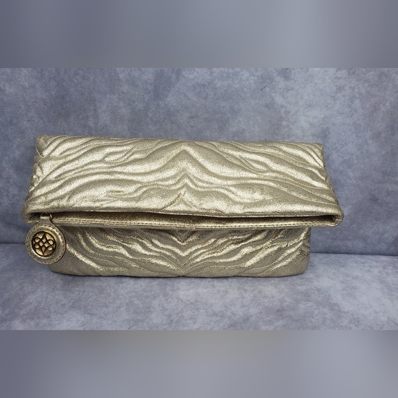 Antonio Melani Gold Metallic Textured‎ Clutch #6 - Picture 3 of 14